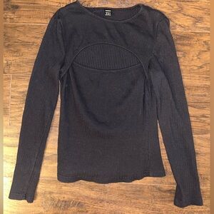 Black long sleeve cut out top